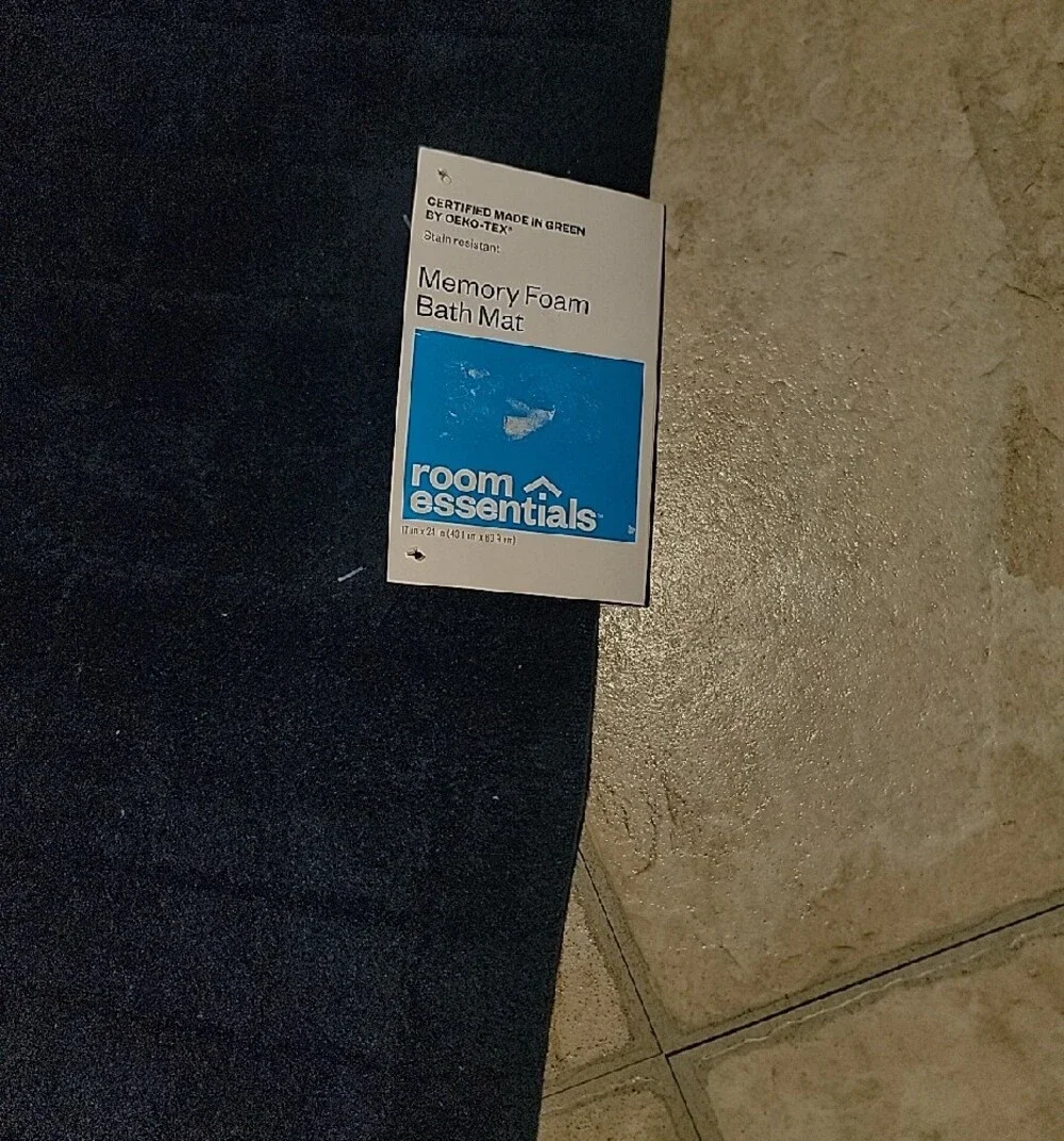 Room Essentials Memory Foam Bath Mat Navy Blue 🧼🛁